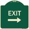Signmission Exit With Right Arrow 3 Heavy-Gauge Aluminum Architectural Sign, 18" H, 18" L, G-1818-24045 A-DES-G-1818-24045 - alternate 1